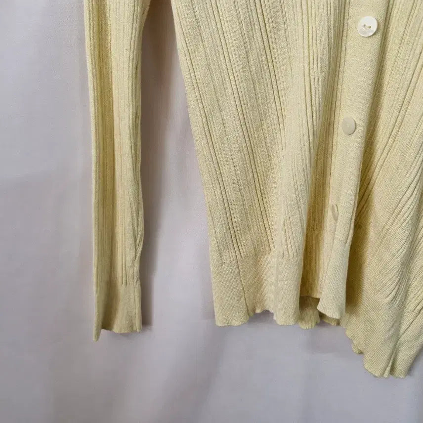 [BUNJANG] MORGAN Yellow Ribbed Knit / MORGAN 옐로우 골지 니트