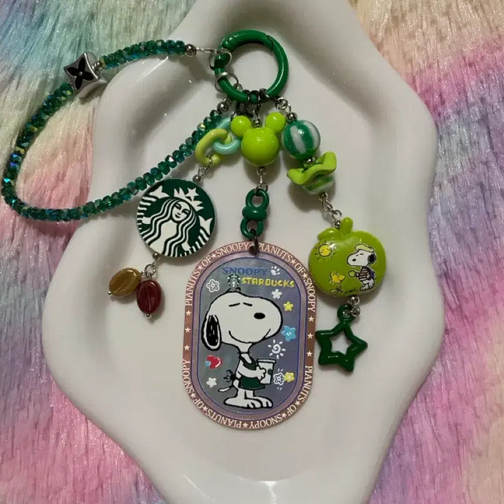 [BUNJANG] Snoopy Green Apple Keyring / 초록 사과 스누피 키링