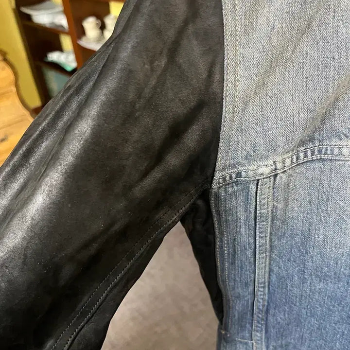 [BUNJANG] Rick Owens Denim Trucker Jacket L / 릭오웬스 팔가죽 데님 트러커 사이즈L