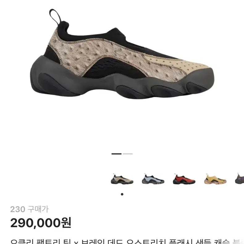 [BUNJANG] Oakley Factory Team x Brain Dead Ostrich Flash Sandals 230 / 오클리 팩토리 팀 x 브레인 데드 오스트리치 플래시 샌들 캐슬 230