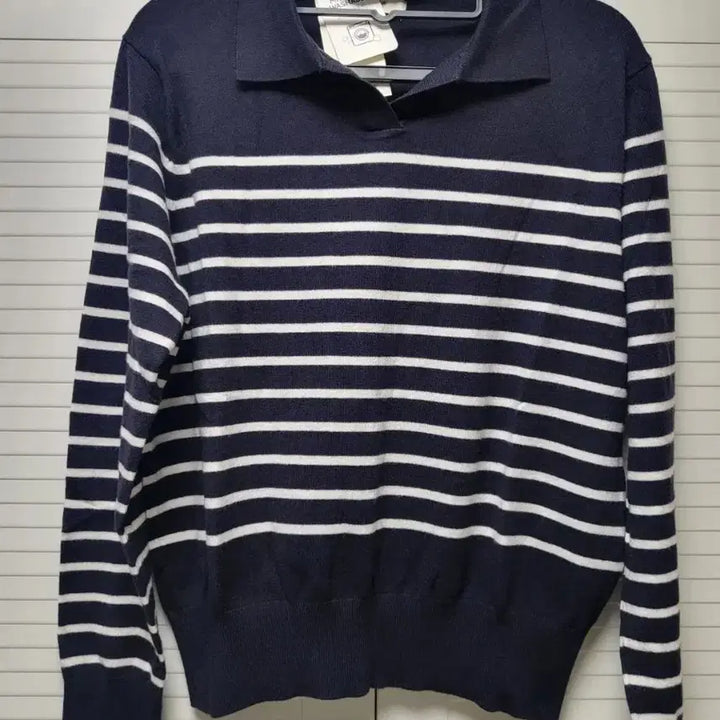 [BUNJANG] Project M Stripe Knit 55 / 프로젝트엠 스트라이프 카라 봄 가을 니트 55  새상품