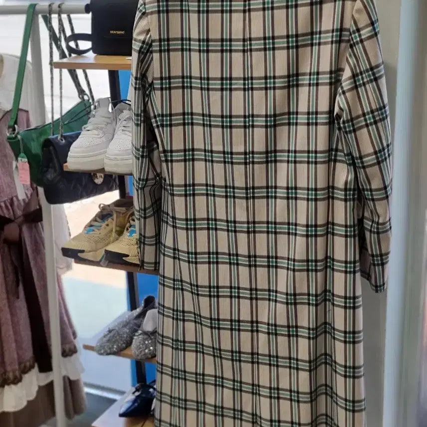 [BUNJANG] Check Long Jacket Coat / 체크 롱 자켓 봄 코트