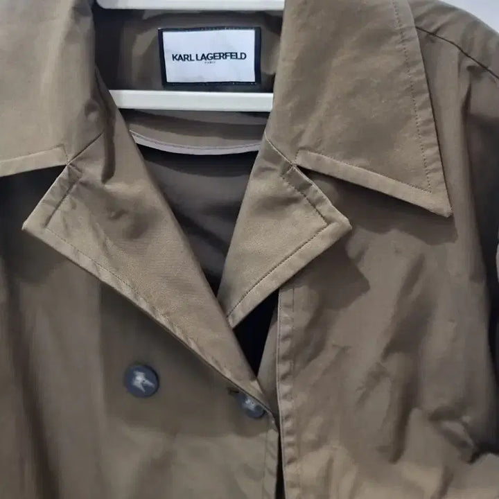 [BUNJANG] Karl Lagerfeld Trench Coat Deep Khaki Brown / 칼라거펠트 트렌치코트 딥카키브라운