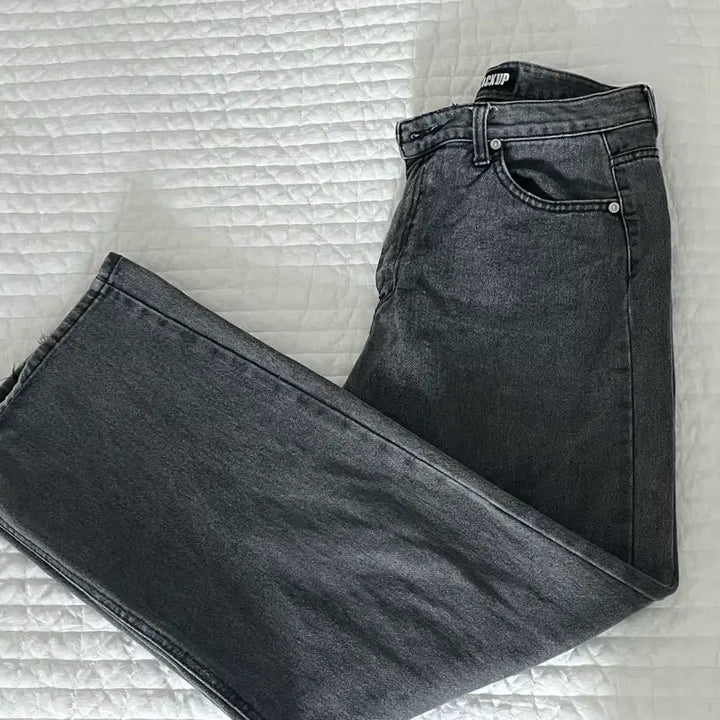[BUNJANG] Blackup Gray Wide Denim Pants / 블랙업 그레이 와이드 데님 팬츠
