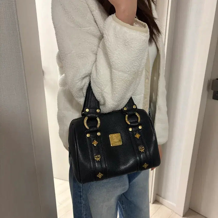 [BUNJANG] MCM Black Leather Tote Shoulder Bag / MCM 블랙 레더 토트백 숄더백