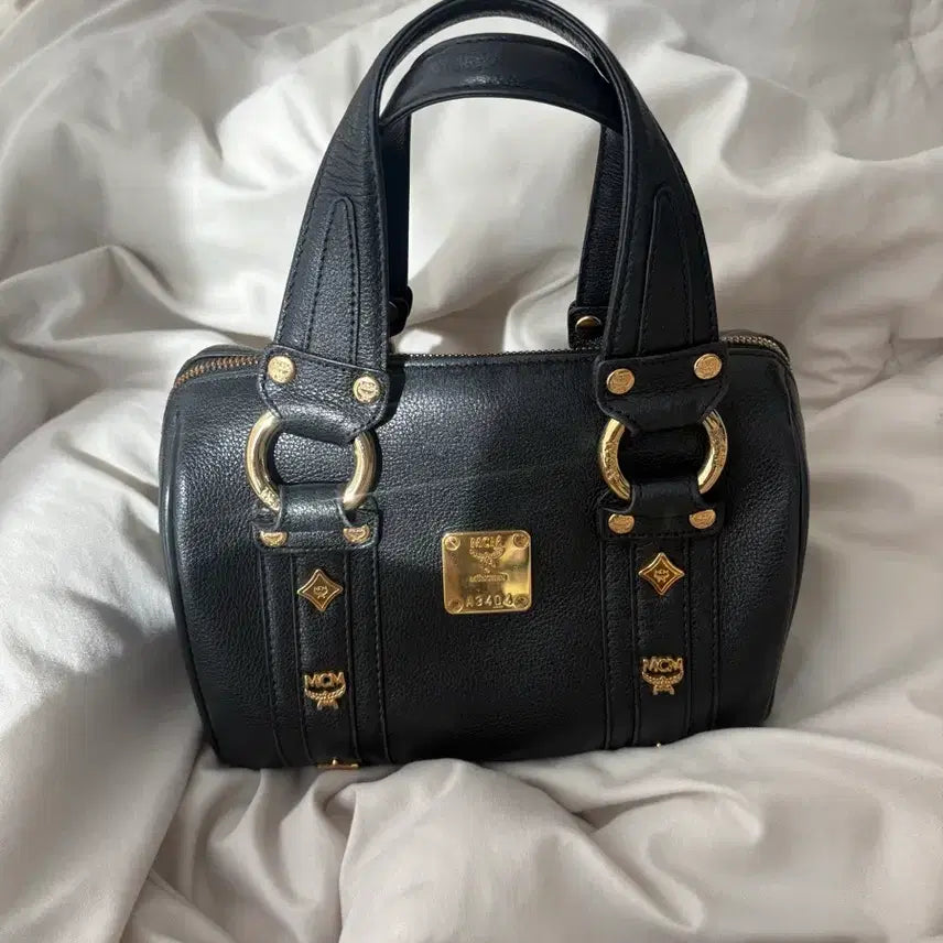 [BUNJANG] MCM Black Leather Tote Shoulder Bag / MCM 블랙 레더 토트백 숄더백
