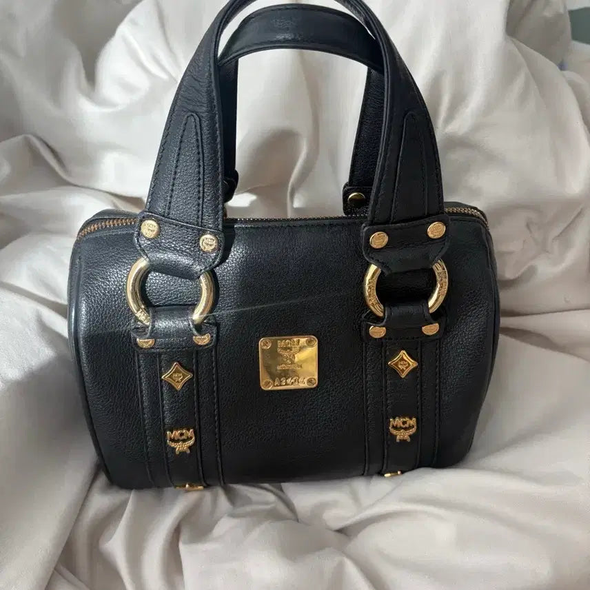 [BUNJANG] MCM Black Leather Tote Shoulder Bag / MCM 블랙 레더 토트백 숄더백