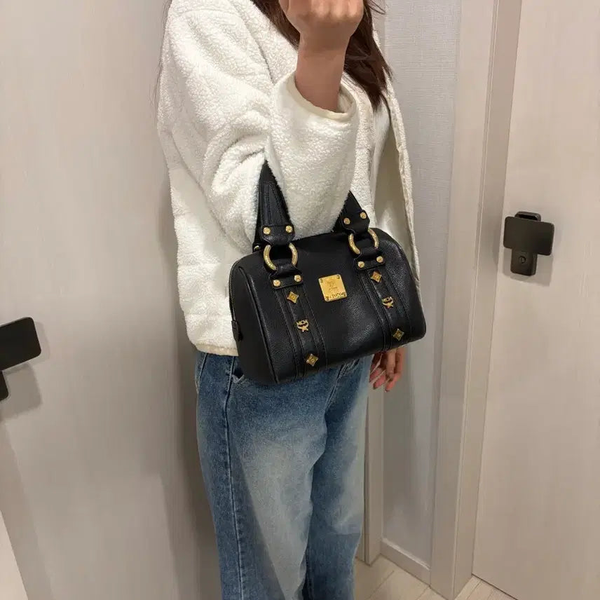 [BUNJANG] MCM Black Leather Tote Shoulder Bag / MCM 블랙 레더 토트백 숄더백