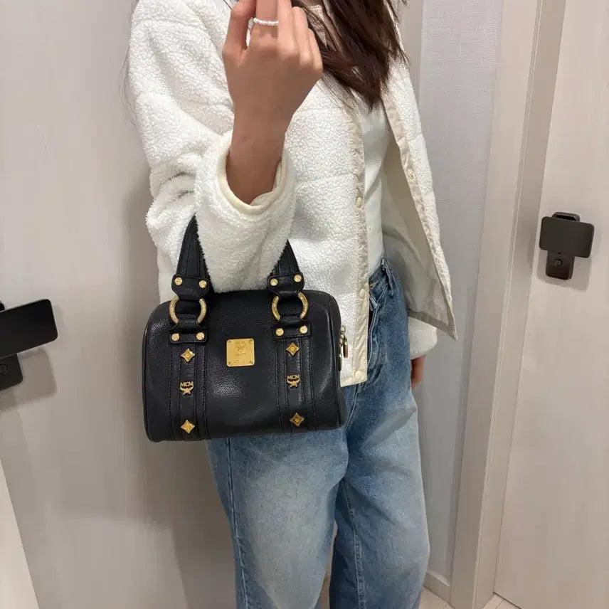 [BUNJANG] MCM Black Leather Tote Shoulder Bag / MCM 블랙 레더 토트백 숄더백