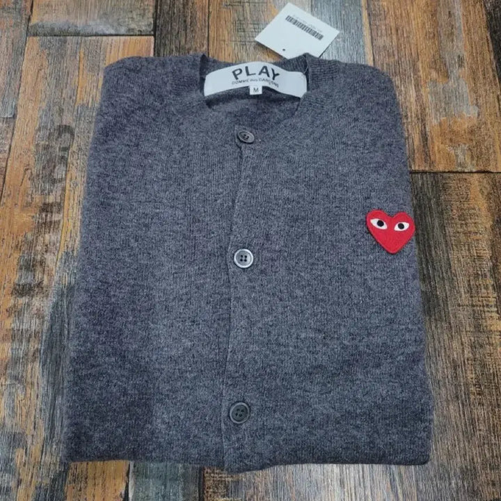 [BUNJANG] Comme des Garcons Play Gray/Black Cardigan (L) / 꼼데가르송 플레이 가디건 블랙/회색 L