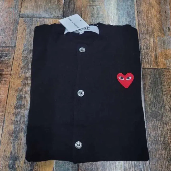 [BUNJANG] Comme des Garcons Play Gray/Black Cardigan (L) / 꼼데가르송 플레이 가디건 블랙/회색 L