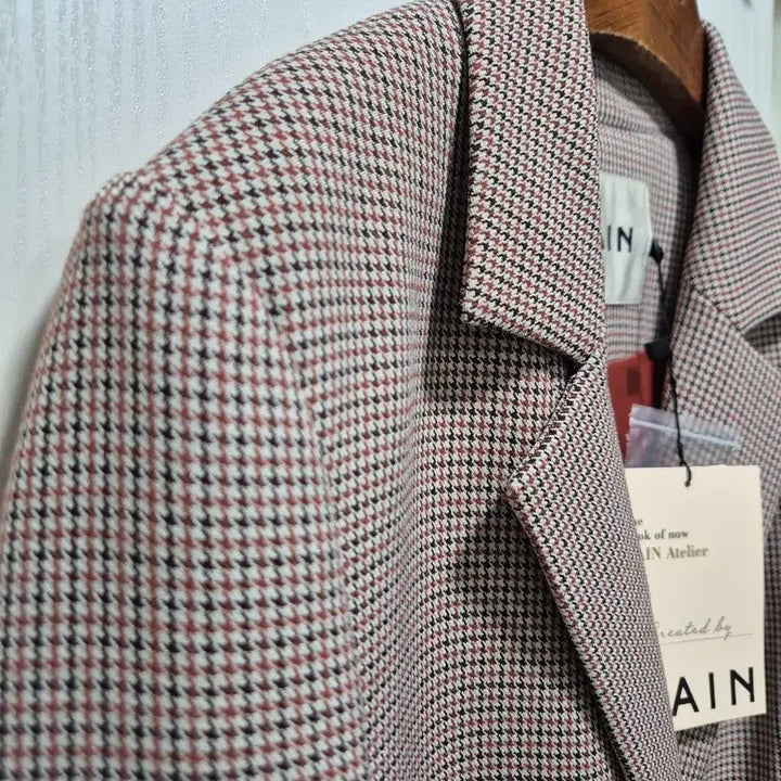 [BUNJANG] NAIN Houndstooth Check Belted Long Coat / (세일)(새상품)NAIN 체크 벨트 롱 코트