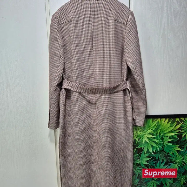 [BUNJANG] NAIN Houndstooth Check Belted Long Coat / (세일)(새상품)NAIN 체크 벨트 롱 코트