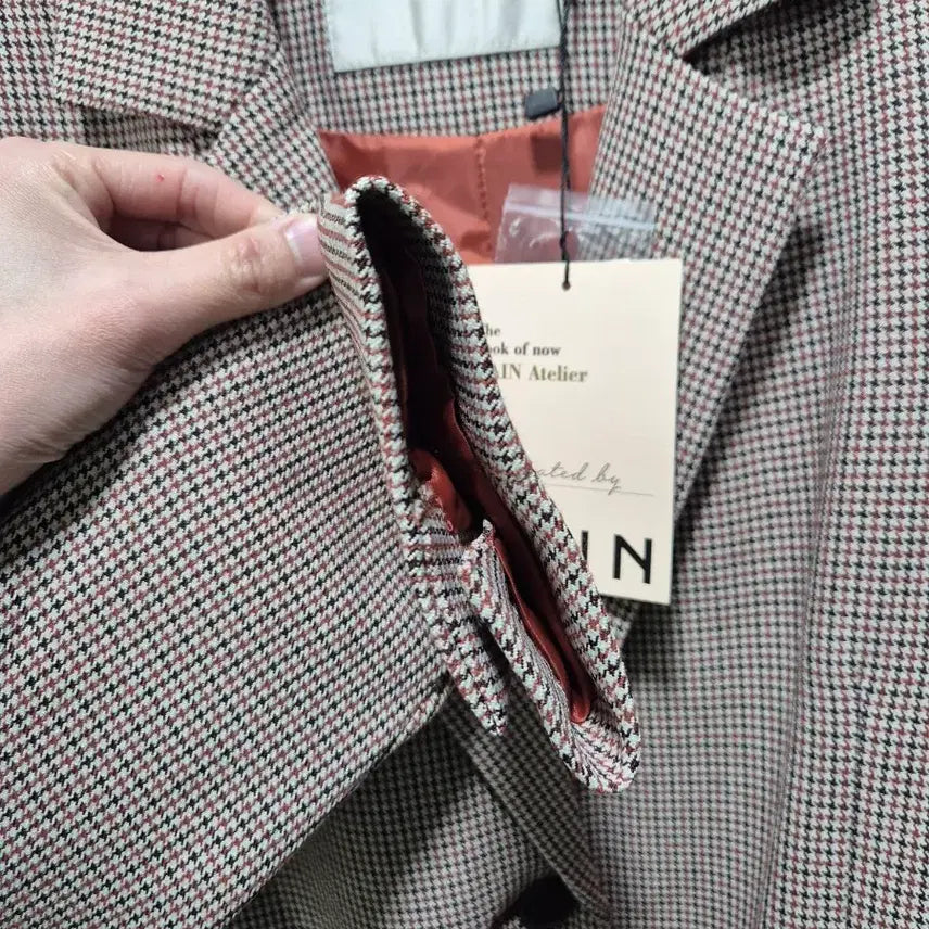 [BUNJANG] NAIN Houndstooth Check Belted Long Coat / (세일)(새상품)NAIN 체크 벨트 롱 코트