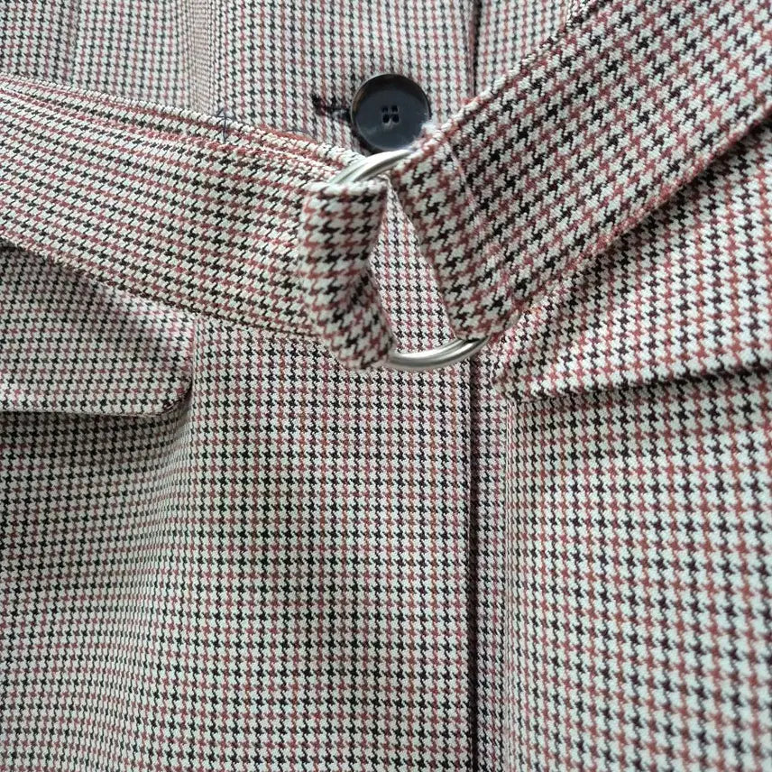 [BUNJANG] NAIN Houndstooth Check Belted Long Coat / (세일)(새상품)NAIN 체크 벨트 롱 코트