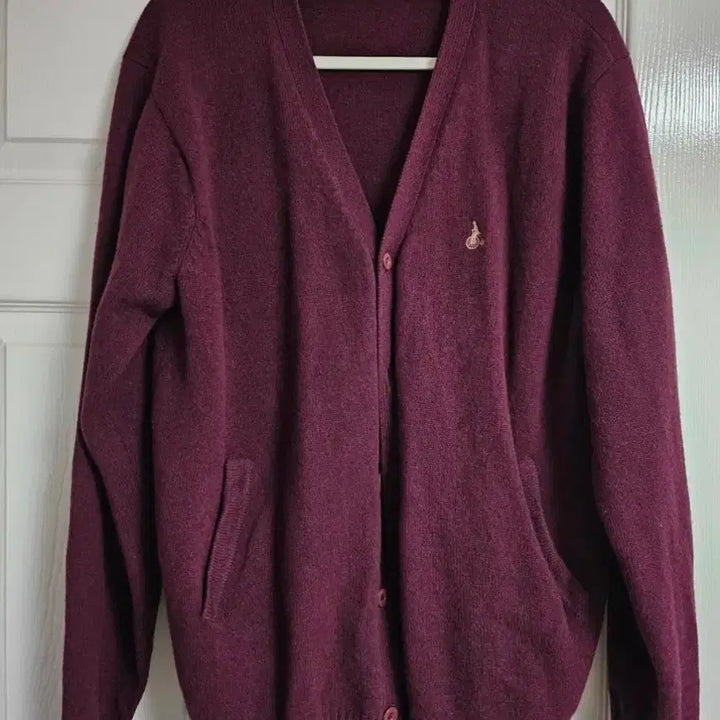 [BUNJANG] Beanpole Burgundy Wool Cardigan / 빈폴 버건디색 울 100% 가디건
