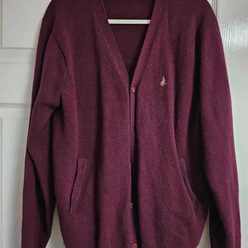 [BUNJANG] Beanpole Burgundy Wool Cardigan / 빈폴 버건디색 울 100% 가디건