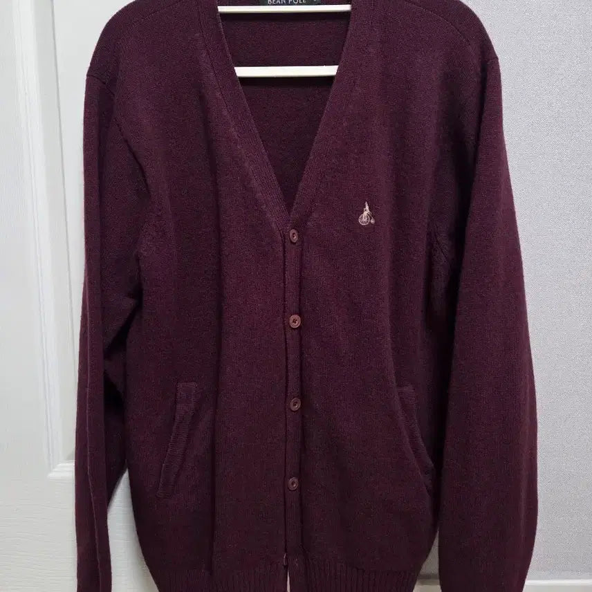 [BUNJANG] Beanpole Burgundy Wool Cardigan / 빈폴 버건디색 울 100% 가디건