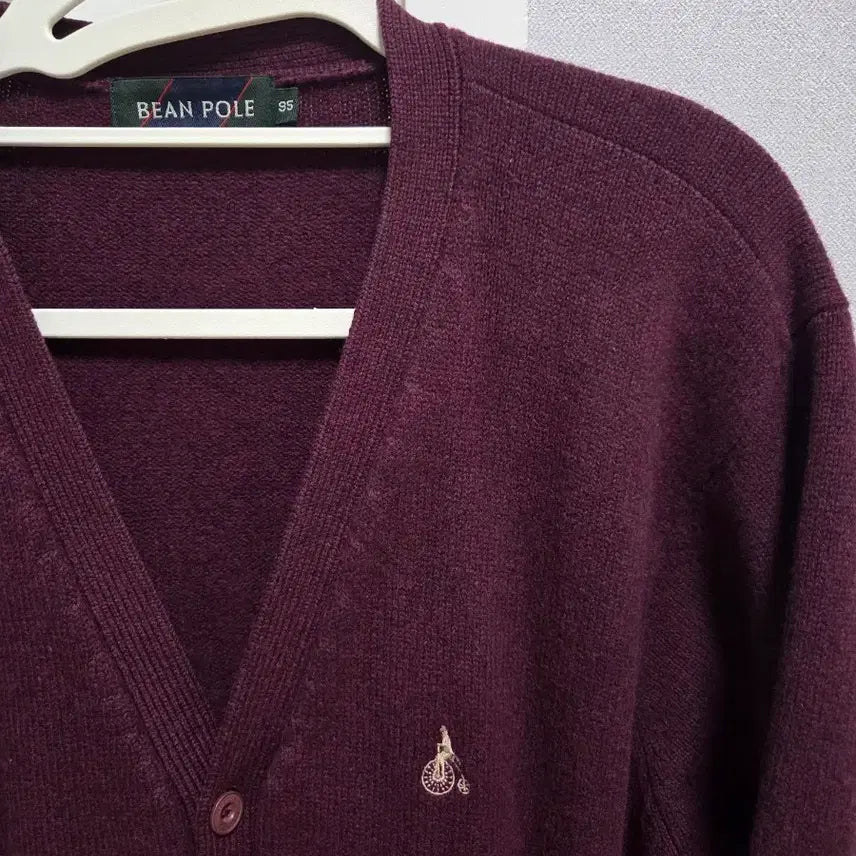 [BUNJANG] Beanpole Burgundy Wool Cardigan / 빈폴 버건디색 울 100% 가디건