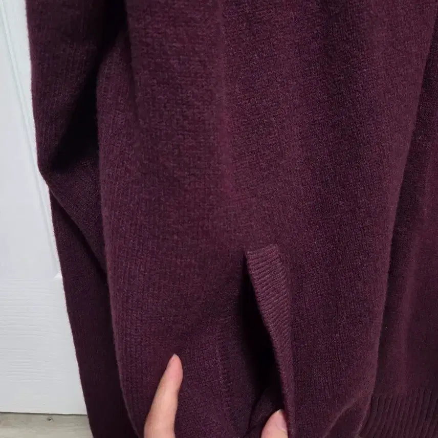 [BUNJANG] Beanpole Burgundy Wool Cardigan / 빈폴 버건디색 울 100% 가디건