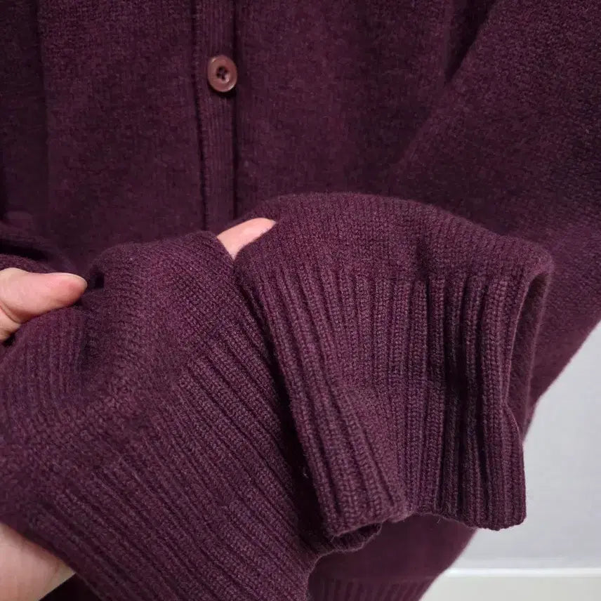 [BUNJANG] Beanpole Burgundy Wool Cardigan / 빈폴 버건디색 울 100% 가디건