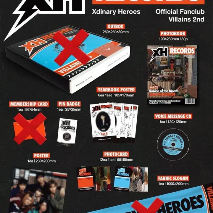[BUNJANG] Xdinary Heroes Villains Fanclub Membership Photocard Bundle Set / 엑디즈 2기 키트 엑스디너리히어로즈 팬클럽 멤버십 빌런즈 포카 양도 판매