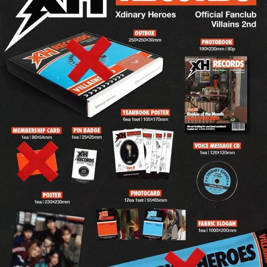 [BUNJANG] Xdinary Heroes Villains Fanclub Membership Photocard Bundle Set / 엑디즈 2기 키트 엑스디너리히어로즈 팬클럽 멤버십 빌런즈 포카 양도 판매