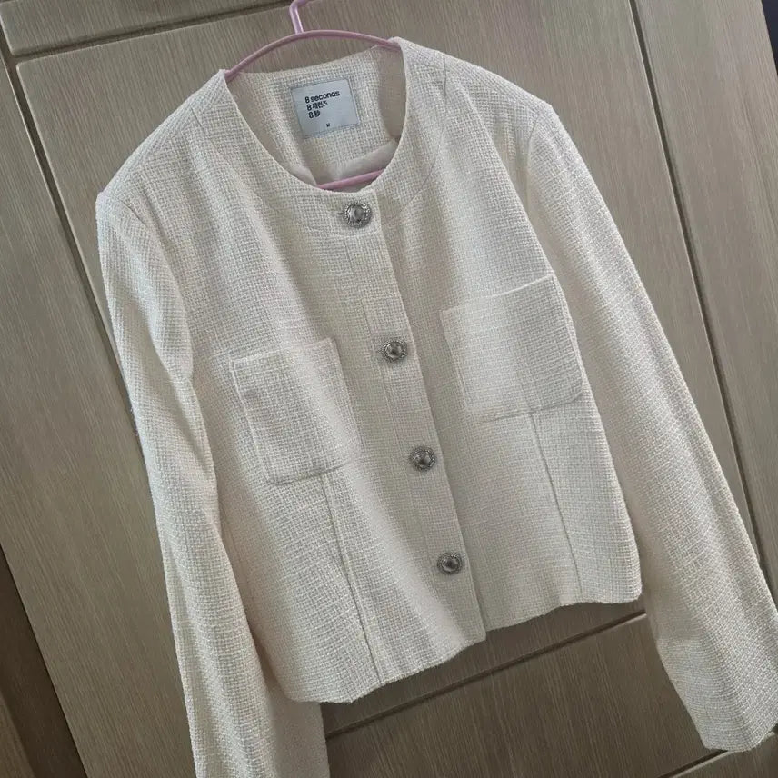 [BUNJANG] 8 Seconds Ivory Tweed Jacket M / 에잇세컨즈 아이보리 트위드 자켓 M