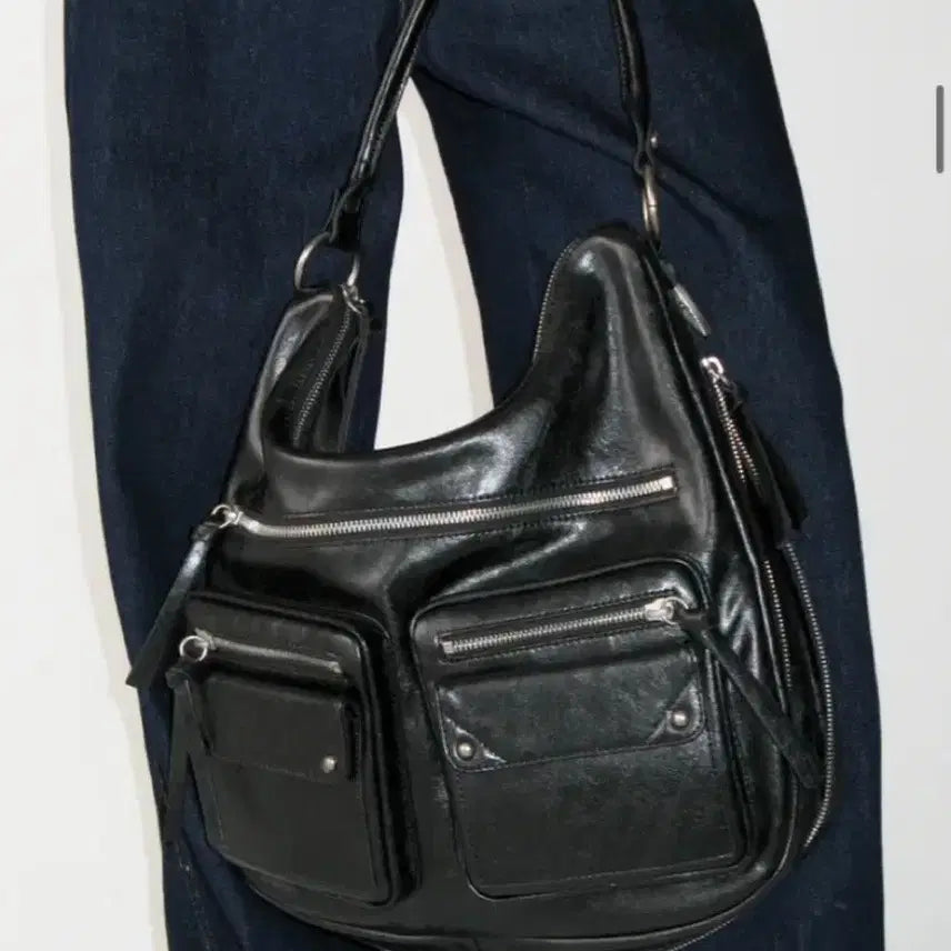 [BUNJANG] Sunburn Project Double Pocket Shoulder Bag Black / 썬번프로젝트 썬번 sunburn 더블 포켓 숄더백 블랙 가방 보부상