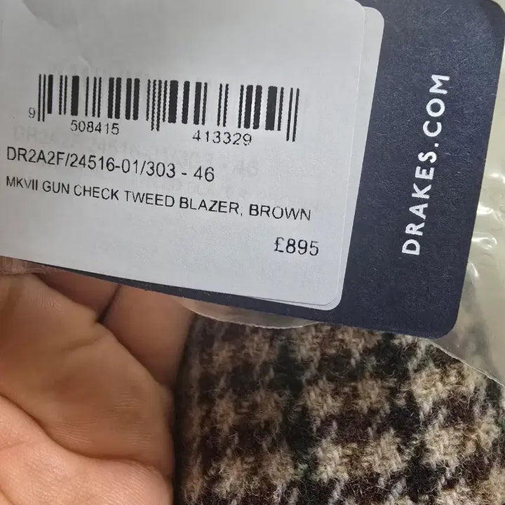 [BUNJANG] Drake's Gun Check Tweed Blazer Brown / 드레익스 건체크 트위드 블레이져 브라운 mk7