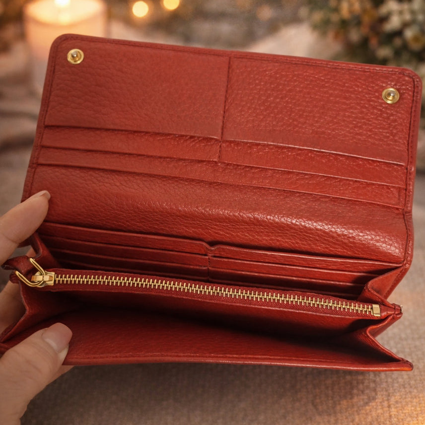 [BUNJANG] Prada Saffiano Red Long Wallet / 프라다 정품 사피아노 레드장지갑