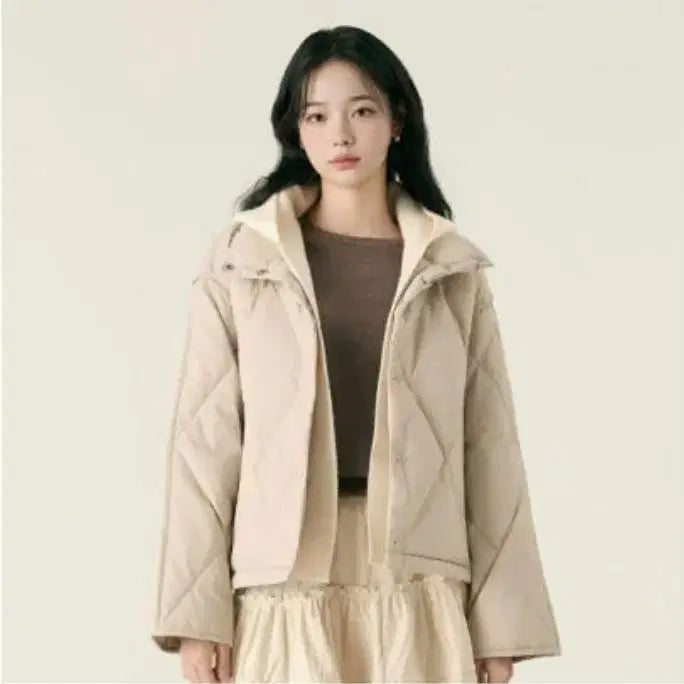 [BUNJANG] Roem Ivory Hooded Short Padded Jacket L / Roem 아이보리 후드숏패딩 L