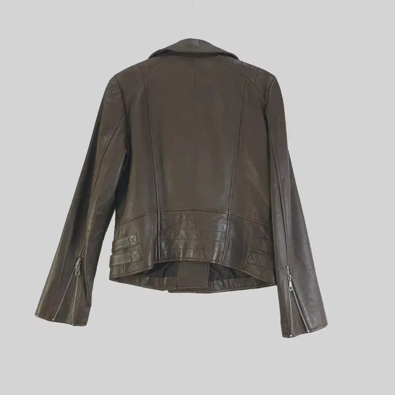 [BUNJANG] LIABELL Women's Leather Jacket / LIABELL 여성66SIZE 양가죽 브라운 자켓 M0405