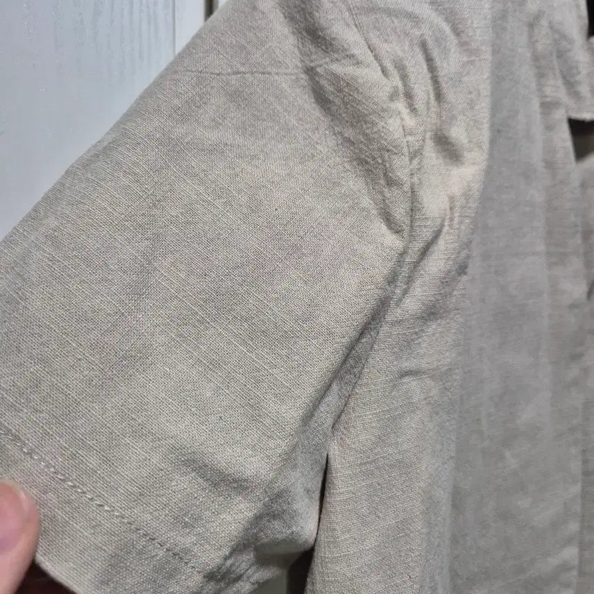 [BUNJANG] Vintage Beige Linen Crop Short-Sleeved Jacket / (세일)(새상품)빈티지 베이지 크롭 반팔 자켓