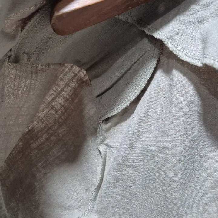 [BUNJANG] Vintage Beige Linen Crop Short-Sleeved Jacket / (세일)(새상품)빈티지 베이지 크롭 반팔 자켓