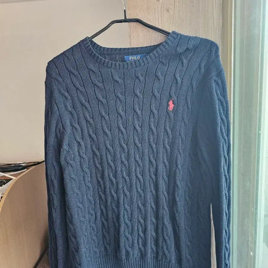 [BUNJANG] Ralph Lauren Navy Cable Knit Sweater / 폴로 랄프로렌 네이비 케이블 니트