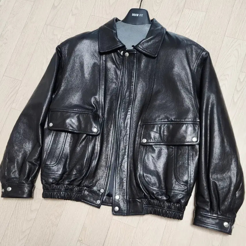 [BUNJANG] Dunst Oversized Vintage Leather Blouson XL / (XL) 던스트 오버사이즈드 빈티지 레더 블루종