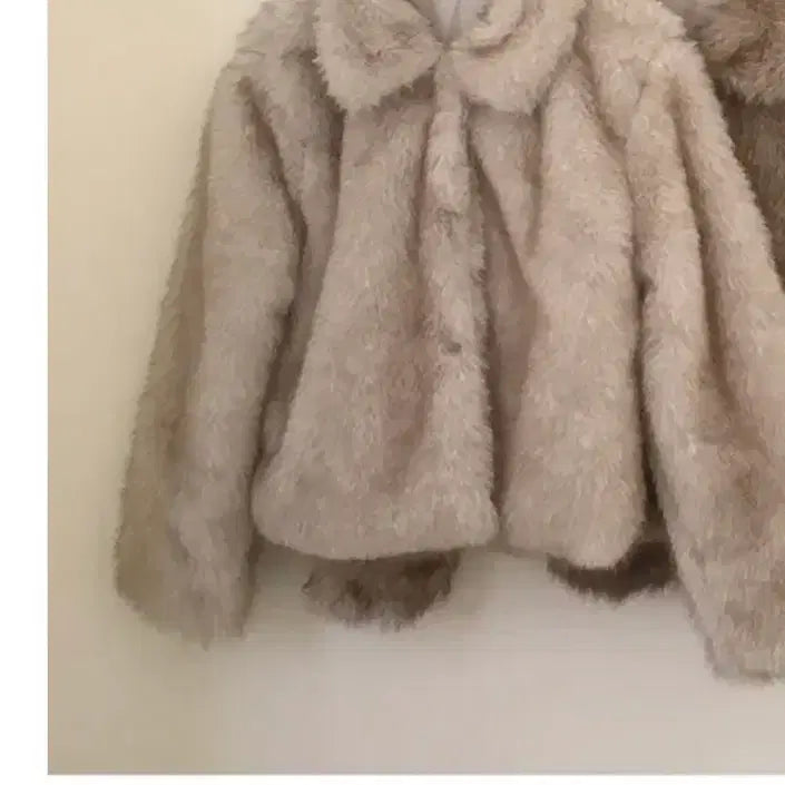 [BUNJANG] Unisex Ivory Faux Fur Jacket / 퍼자켓 판매 아이보리