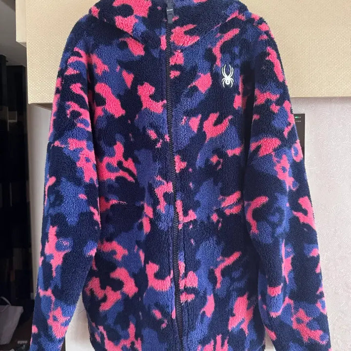 [BUNJANG] Spider Fleece Jacket - Pink/Navy / 스파이더 플리스 자켓 핑크/네이비 l