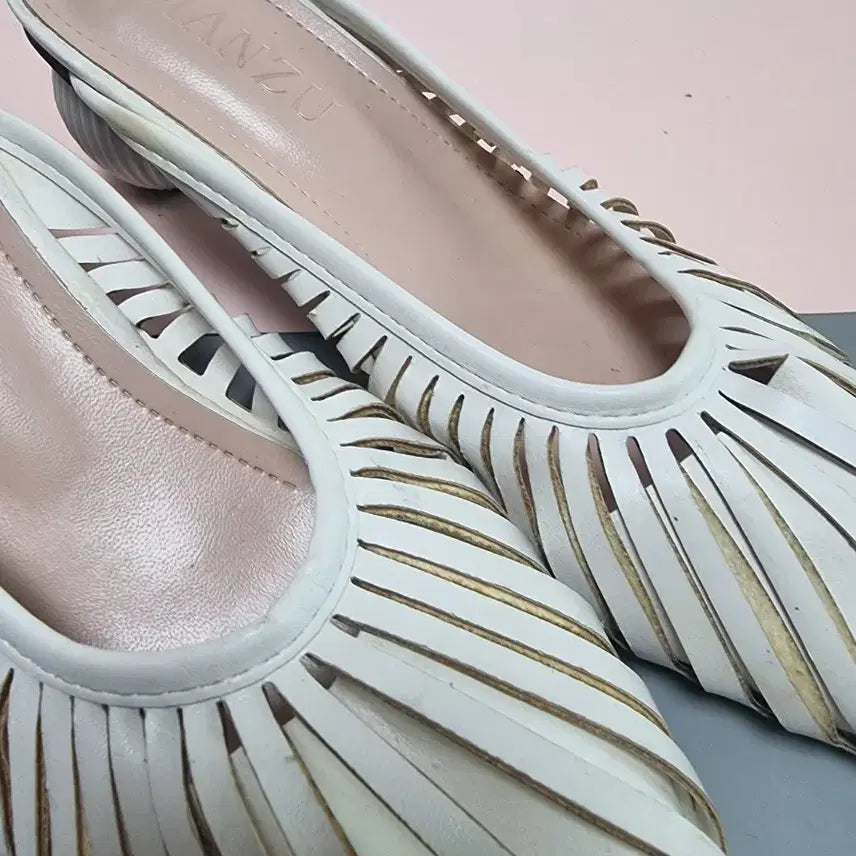 [BUNJANG] MANZU 240 White Mule Slippers / MANZU 만주 240 화이트 뮬 슬리퍼