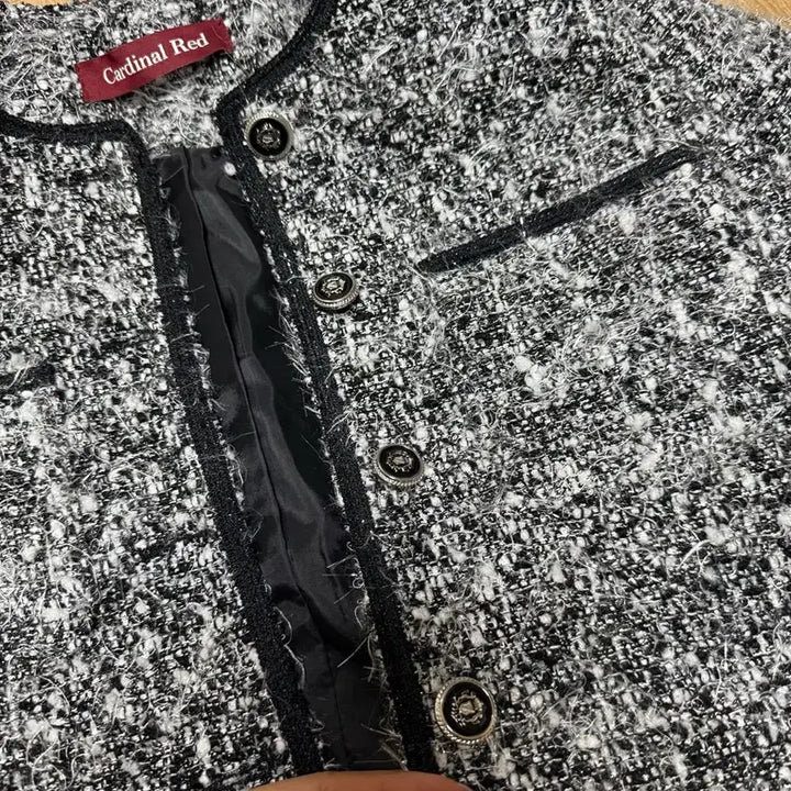 [BUNJANG] Cardinal Red Tweed Jacket / 카디널레드 보물트위드자켓