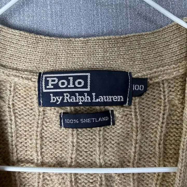 [BUNJANG] Polo Ralph Lauren Cable Knit Cardigan Beige / [100] 폴로 랄프로렌 꽈배기 니트 가디건 베이지