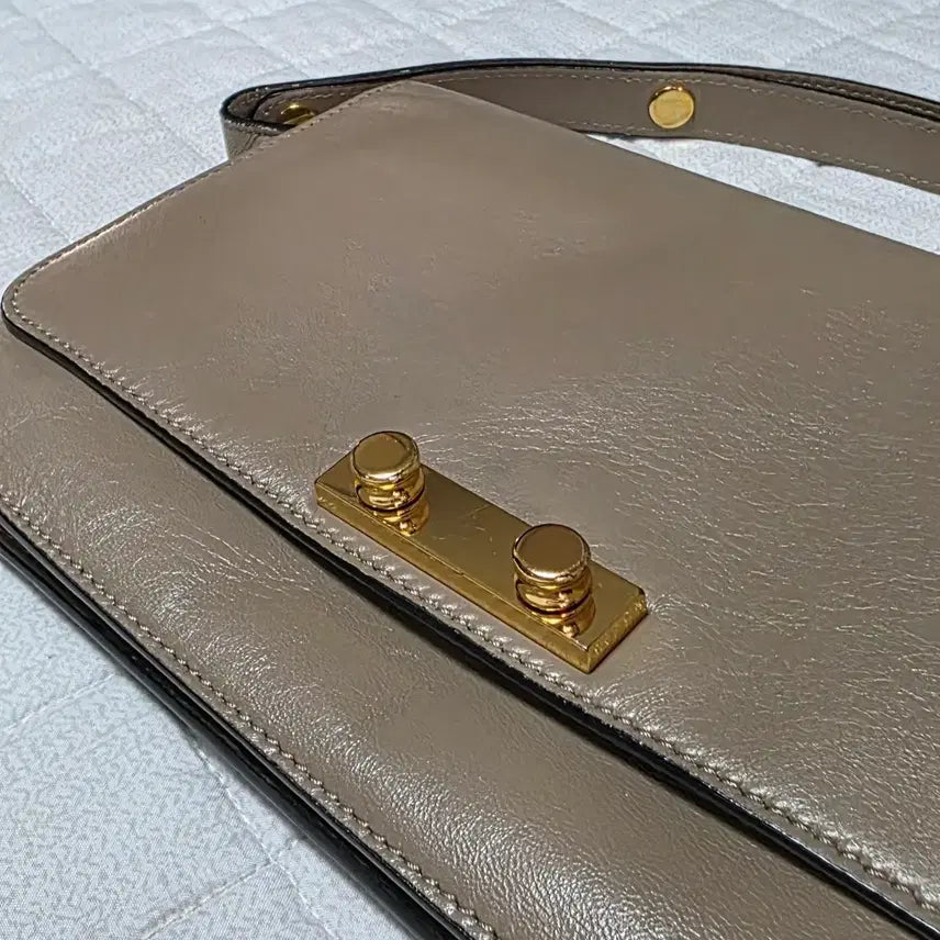 [BUNJANG] Marni Beige Leather Two-Way Bag / 마르니 베이지 가죽숄더/크로스 투웨이백(정품/무료배송)