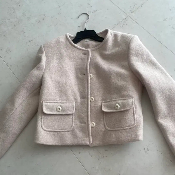[BUNJANG] Luanmary Muir Wool Jacket Short Coat Light Pink / 루앤메리 뮤어 울 자켓 숏코트 연핑크