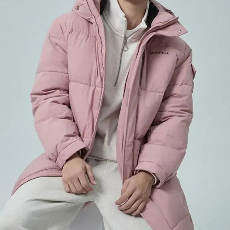 [BUNJANG] Meredith Long Down Jacket Pink XL / 메렐 롱패딩 핑크 새상품 XL