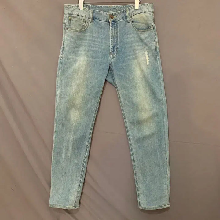 [BUNJANG] 32-inch Hipster Denim Jeans with Stretch and Distressing / 32인치 시리즈 힙스터 데미지 스판 데님 청바지