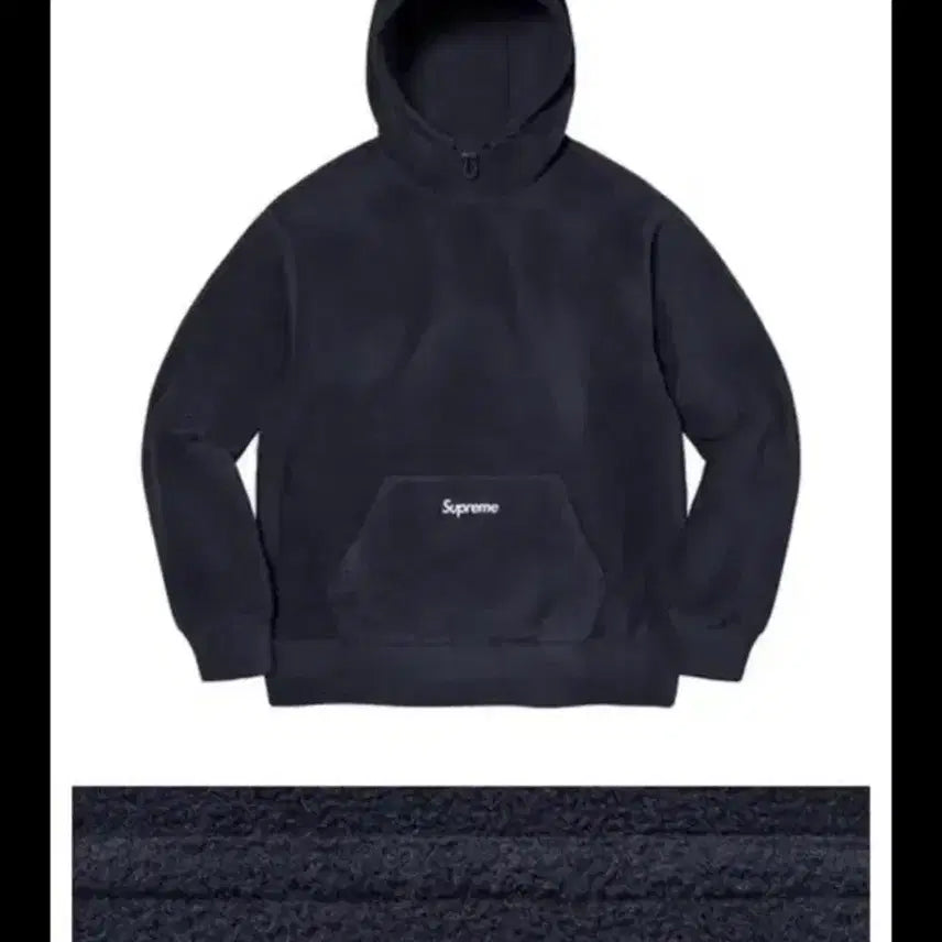 [BUNJANG] Supreme Fleece Hoodie Navy / 슈프림 플리스 후드티 네이비
