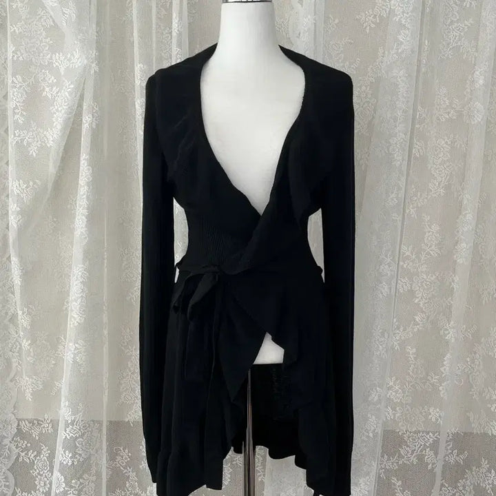 [BUNJANG] 3.times Maple Ruffle Cardigan Black / M) 쓰리타임즈 메이플 러플 가디건 블랙