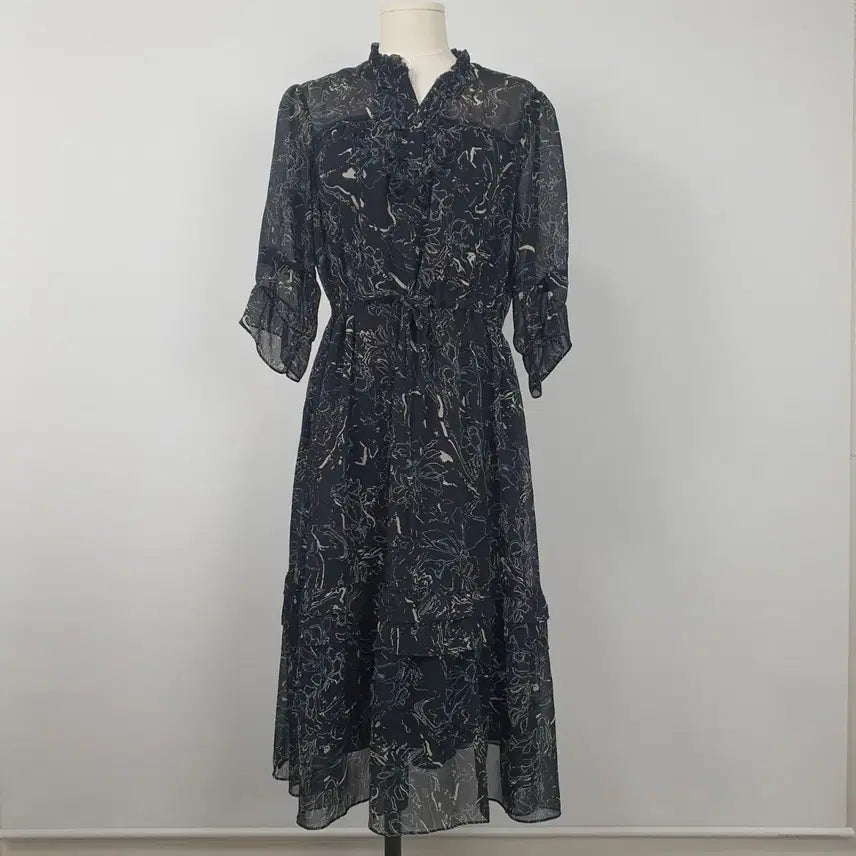 [BUNJANG] Oaro Pattern Chiffon Long Dress / 2003.오아로 패턴 쉬폰 롱 원피스 66