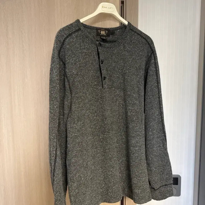 [BUNJANG] RRL Grey Henely Neck L / 더블알엘 그레이 헨리넥 L